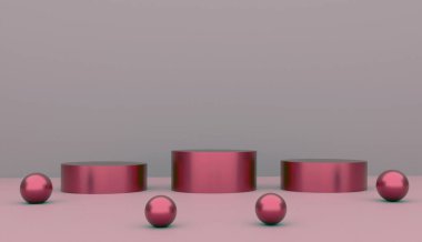 Ürün gösterimi için 3B renkli podyum