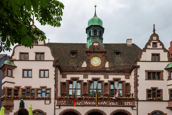 Neues Rathaus Mayor House Historical Building Downtown Freiburg Germany — Stock Photo, Image