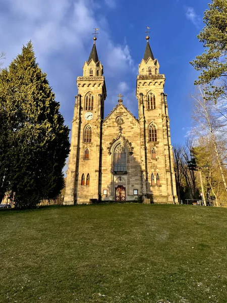 Függőleges Felvétel City Church Peter Sonneberg Türingia Németország — Stock Fotó