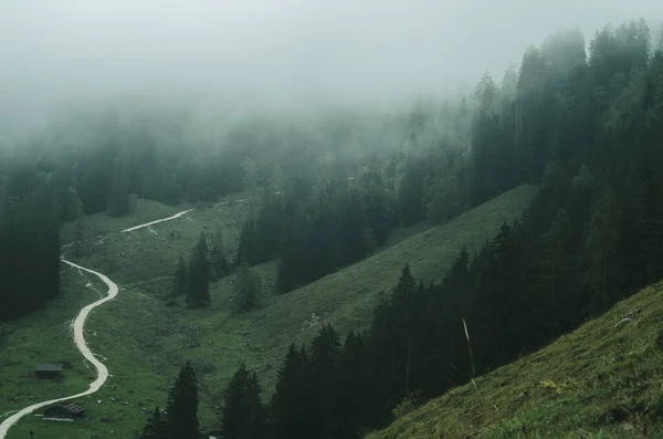 Gyönyörű Kilátás Berchtesgadener Táj Alatt Felhős Bajorországban Németország — Stock Fotó
