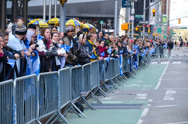 Parada Fajek Bębnów Okazji Szkockiego Dnia Tartanu Nowym Jorku — Zdjęcie stockowe