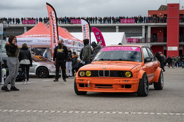 Konkurs Orange E30 Przygotowany Driftingu — Zdjęcie stockowe