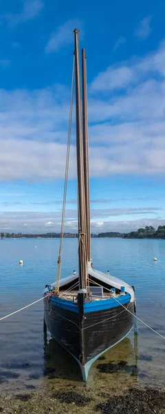 Brittany Ile Aux Moines Com Barco Vela Porto Inverno — Fotografia de Stock