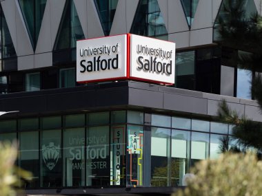Manchester UK 9 Nisan 2022 Salford Üniversitesi Kampüs Binası