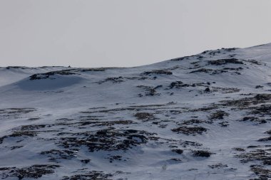 Hemsedal, Norveç 'teki karlı manzara.