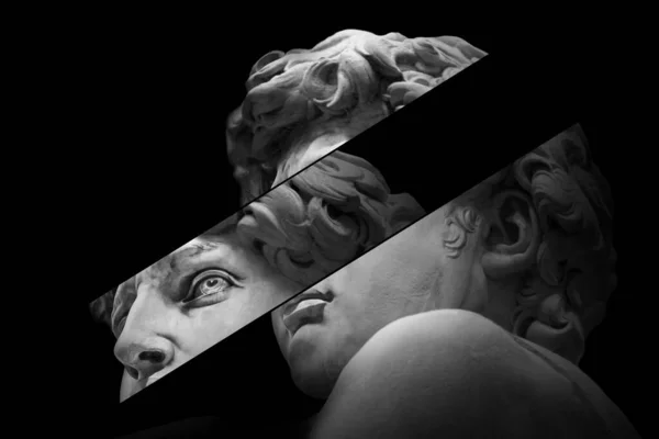 A cool abstract edit of Statue of David with the eye part sliced down to the left
