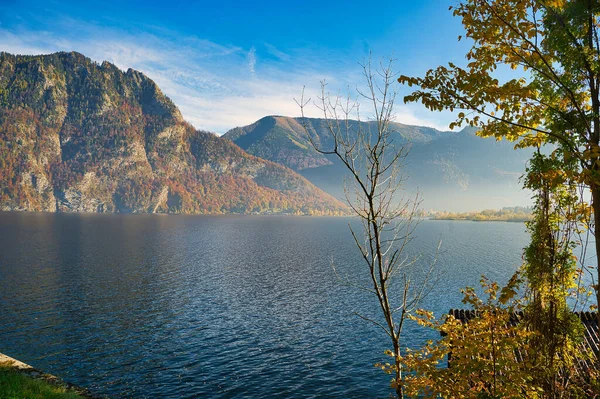 Uma Bela Vista Lago Traunsee Área Salzkammergut Alta Áustria — Fotografia de Stock