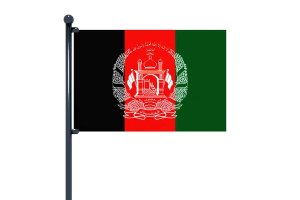 Illustration Afghanistans Flagga Isolerad Vit Bakgrund — Stockfoto