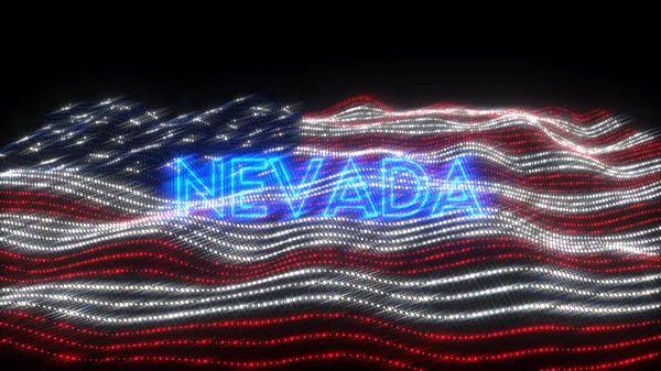 Desenho Ilustrativo Estado Nevada Letras Néon Com Fundo Escuro Sobre — Fotografia de Stock