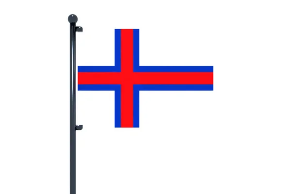 在白色背景下孤立的法罗群岛国旗的图解 — 图库照片