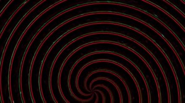 Hareketli bir hipnotik spiral. Kusursuz Psikedelik spiral ve yavaş dönüş. Siyah arkaplan canlandırması