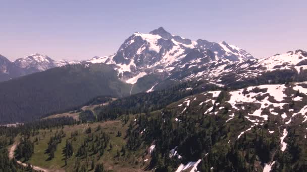 Una Vista Aérea Del Nevado Monte Baker Desde Artist Point — Vídeos de Stock