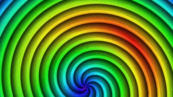 一个催眠螺旋在明亮的绿色背景上旋转 无缝圈 更多彩色背景动画 — 图库视频影像