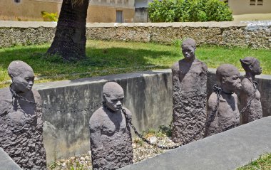 Eski köle pazarındaki Kölelik Anıtı, Stone Town, Zanzibar, Tanzanya.