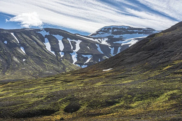 Landmannalaugavegur Zöld Hegyek Izlandon Nyáron — Stock Fotó