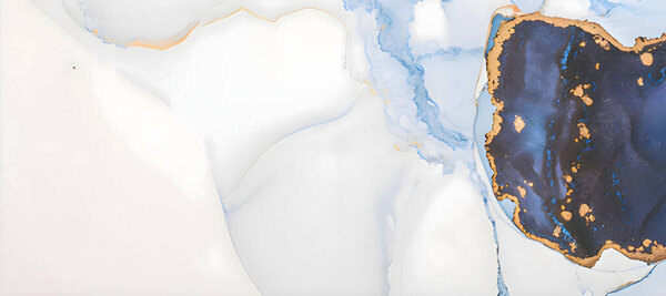 Luxury blue and white marble pattern with gold details