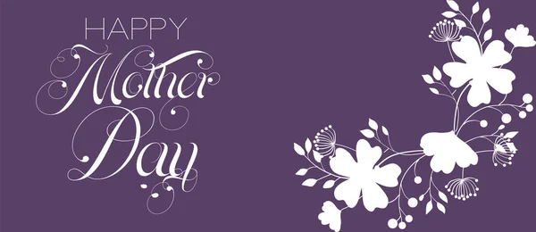 Design Typographique Happy Mothers Day Aux Couleurs Pourpre Blanc — Photo