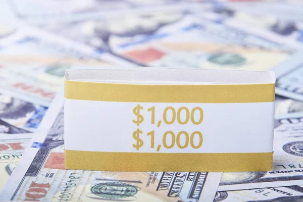 Pile Spread One Thousand American Dollars — Stock Photo, Image