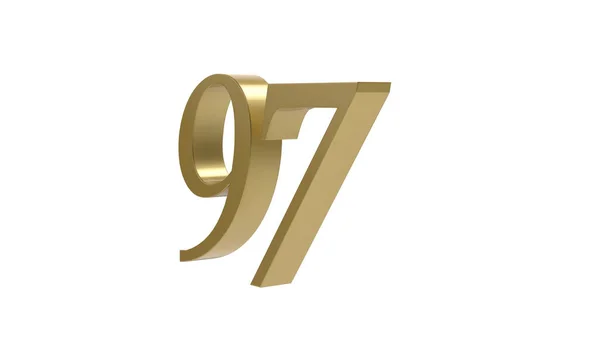Zlaté Číslo Číslice Kov Vykreslení Ilustrace — Stock fotografie