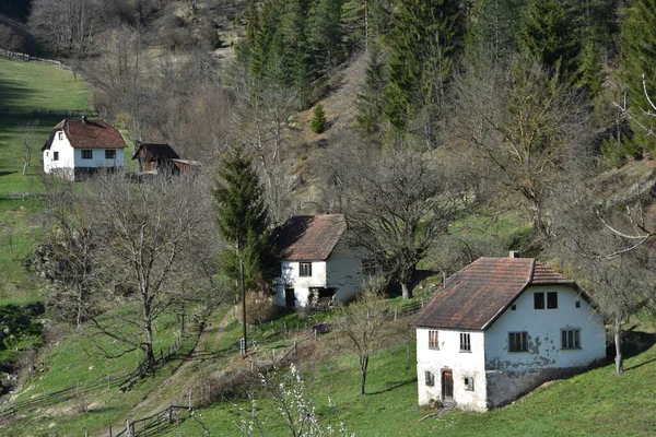 Picturesque View Hillside Rural Houses — Stock Photo, Image