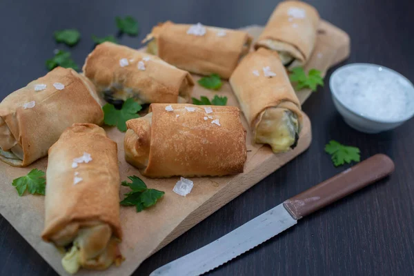 Bel Colpo Gustosi Rotoli Fritti Turchi — Foto Stock