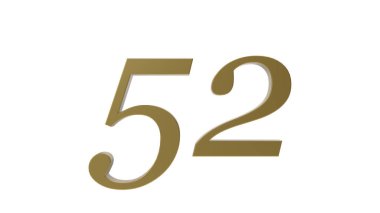 52 altın rakamlı metal 3D çizim