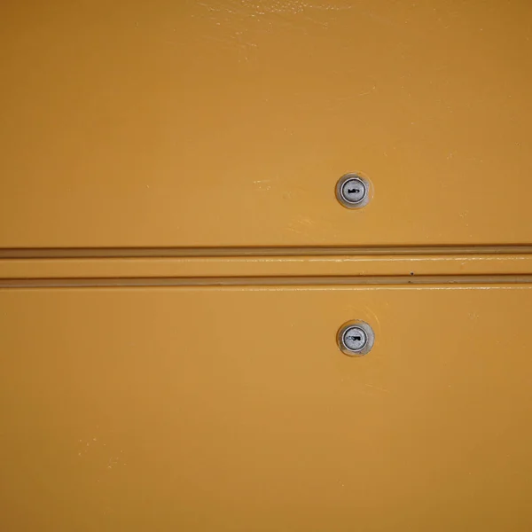 Wooden Closet Doors Metal Locks — Stock Photo, Image