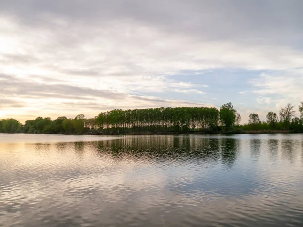 Atardecer San Nazzaro Monticelli Piacenza Emilia Romaña Italia Parque Del — Foto de Stock