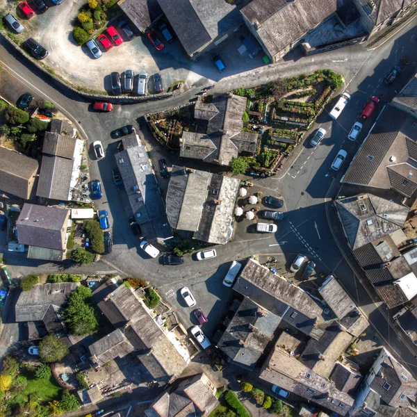 Aerial View Ingleton Village Square Yorkshire Dales United Kingdom — Stock Photo, Image