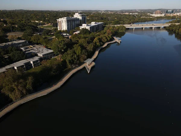 Luftaufnahme Einer Brücke Über Einem Fluss Der Durch Seine Mit — Stockfoto