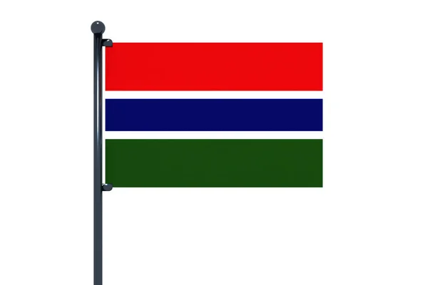 Eine Abbildung Der Flagge Von Gambia Isoliert Auf Weißem Hintergrund — Stockfoto