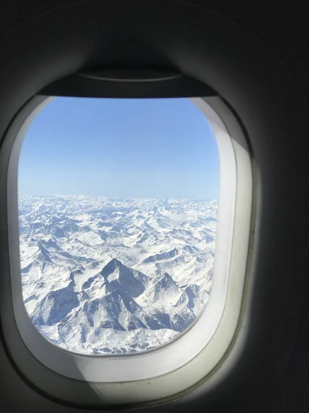 Piękny Widok Okna Samolotu — Zdjęcie stockowe