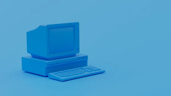 Illustrazione Computer Sfondo Blu — Foto Stock