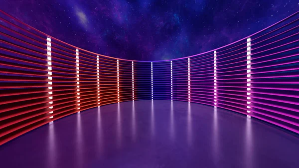 Illustration Multicolored Stage Neon Lights — Stock Photo, Image