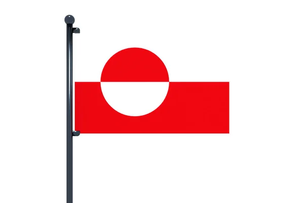 Uma Ilustração Bandeira Gronelândia Isolada Sobre Fundo Branco — Fotografia de Stock