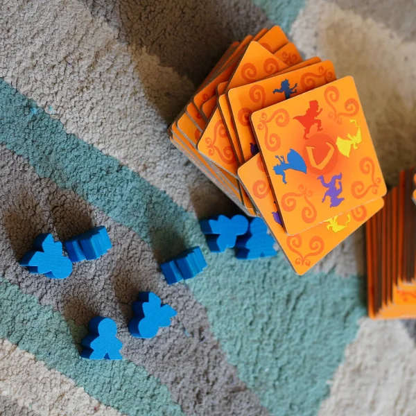 Cartas Estatuetas Mindok Carcassonne Junior Jogo Tabuleiro — Fotografia de Stock