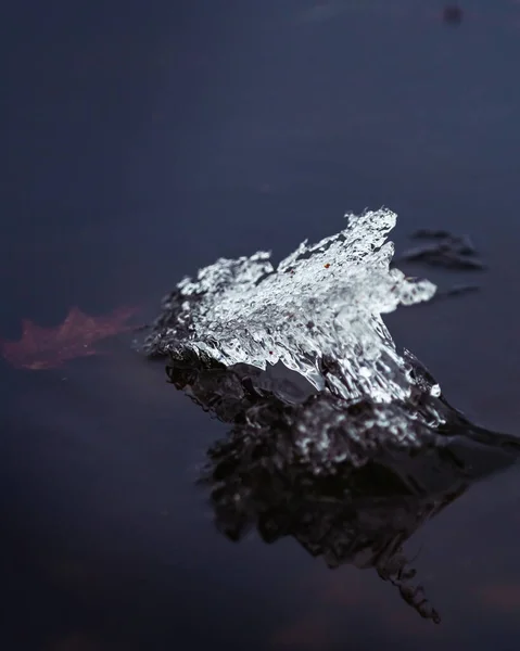 Vertical Shot Melting Ice Water — Stock Photo, Image