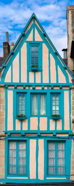 Vannes Schöne Stadt Der Bretagne Altes Fachwerkhaus Bunte Fassade — Stockfoto