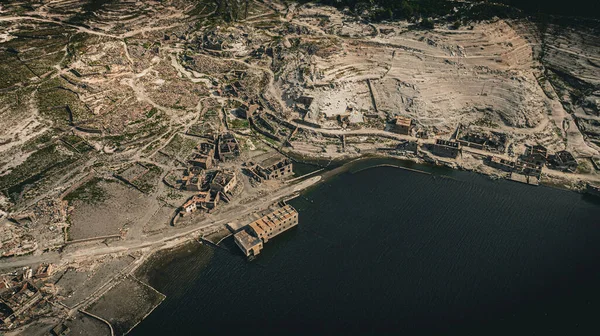 Aerial View Dry Lifeless Port Area Any Habitat — Stock Photo, Image