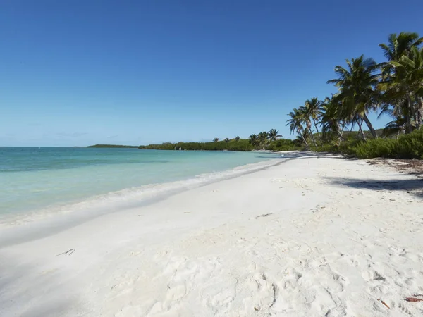 Una Bella Foto Una Spiaggia Sabbia Bianca Vuota — Foto Stock
