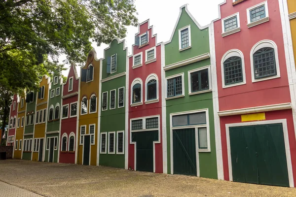 Tipici Edifici Case Olandesi Sulla Città Holambra Nello Stato San — Foto Stock