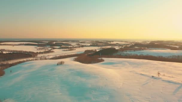 Krásný Záběr Krajinu Zimě Při Východu Slunce Hokkaido Japonsko — Stock video