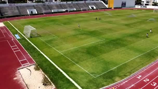 Εναέρια Πλάνα Του Deportivo Mario Villanueva Madrid Στάδιο Στην Playa — Αρχείο Βίντεο