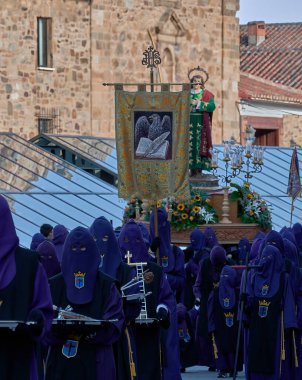 İspanya 'nın Astorga şehrindeki Kutsal Hafta Geçit Töreni