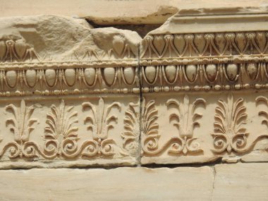 Atina 'daki antik bir Akropolis binasının ayrıntıları