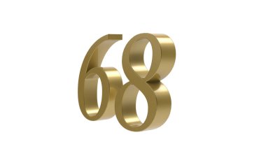 altın numara 68 basamaklı metal 3D resimleme