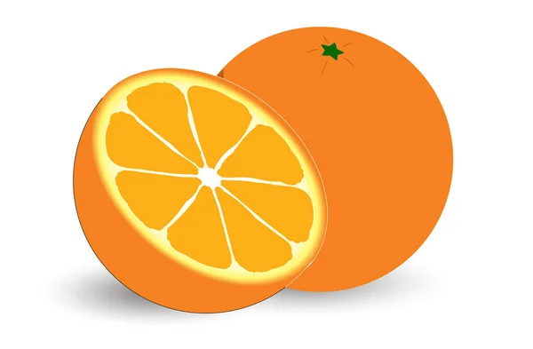 Fresh Ripe Orange Isolated White Background — Stock Photo, Image