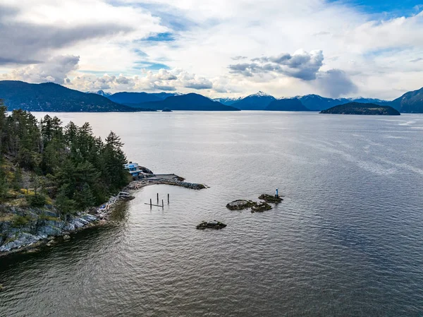 Aerial View Ferries Ocean Daytime Horseshoe Bay West Vancouver British — Stock Photo, Image