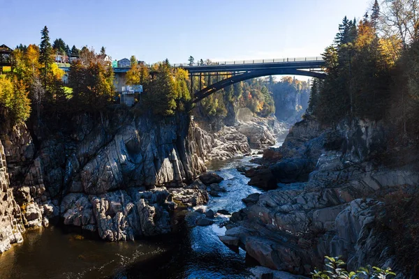 Spectaculaire Canyon Uitzicht Grand Falls Een Zonnige Dag New Brunswick — Stockfoto