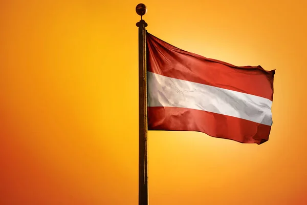 Digital Illustration Flag Austria Waving Bright Yellow Sky — Stock Photo, Image